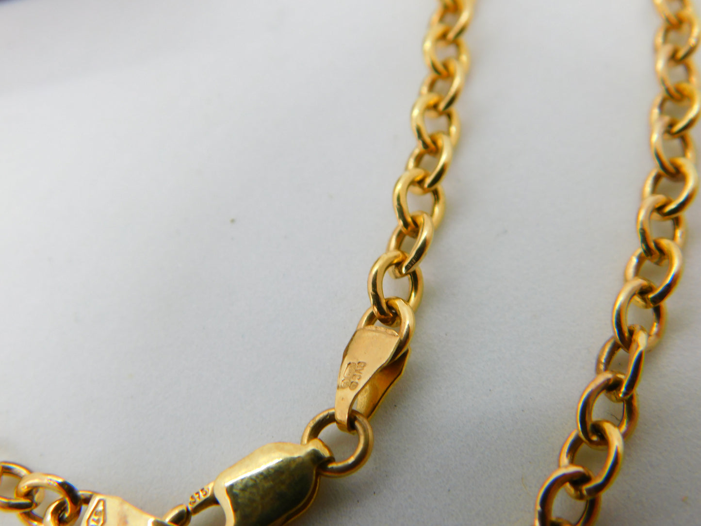 9ct Yellow Gold Cable Link Chain Necklace Vintage 2005 Birmingham 18" Length