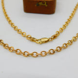 9ct Yellow Gold Cable Link Chain Necklace Vintage 2005 Birmingham 18" Length