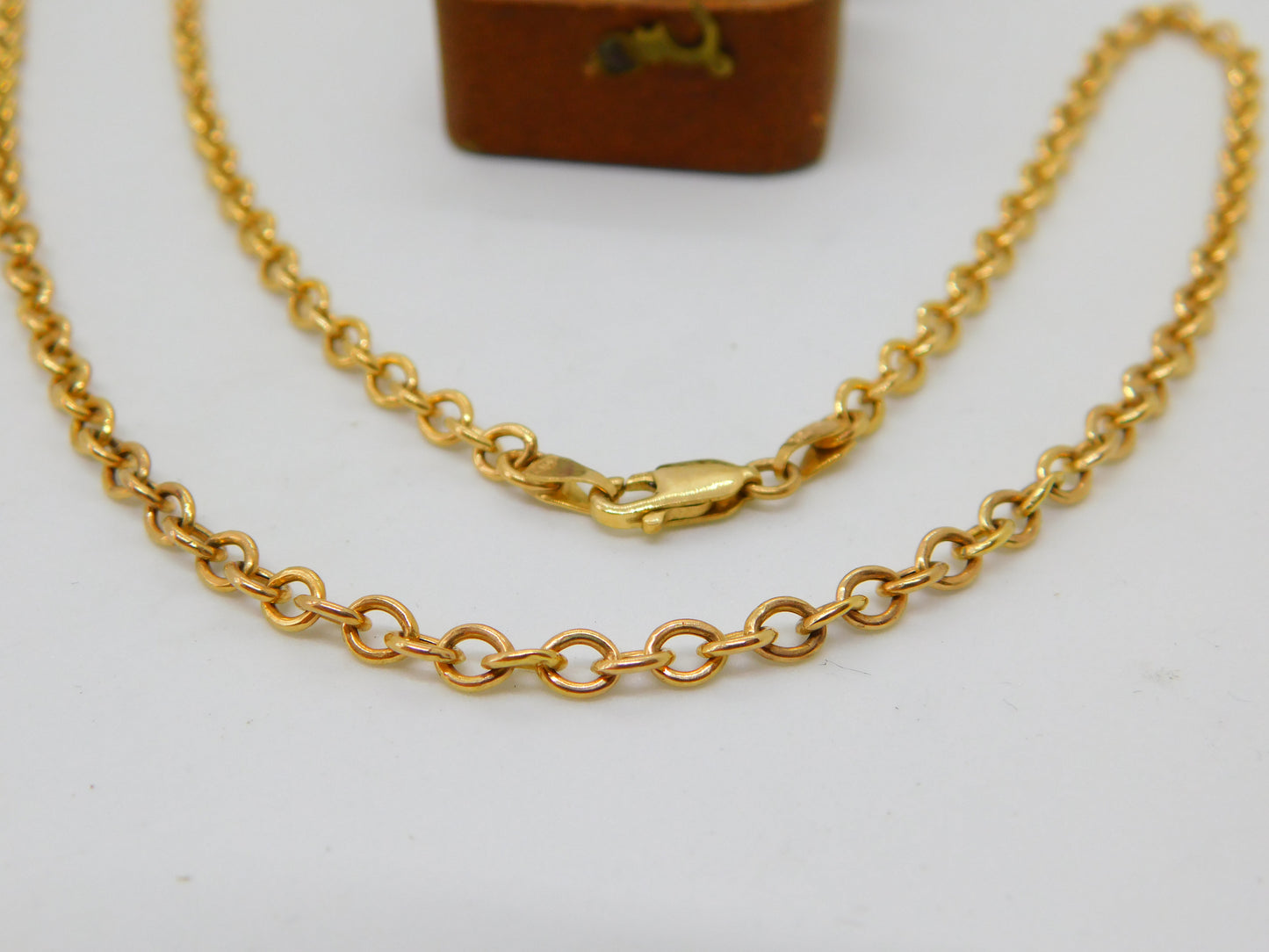 9ct Yellow Gold Cable Link Chain Necklace Vintage 2005 Birmingham 18" Length