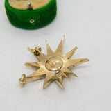 Victorian Sterling Silver Gilt & Paste Set Starburst Drop Pendant Antique c1880