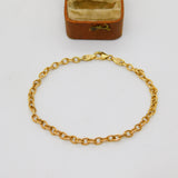 9ct Yellow Gold Cable Link Chain Bracelet Vintage 2005 Birmingham Vintage