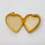9ct Yellow Gold Back & Front Floral Pattern Heart Locket Pendant Antique c1920