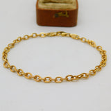 9ct Yellow Gold Cable Link Chain Bracelet Vintage 2005 Birmingham Vintage
