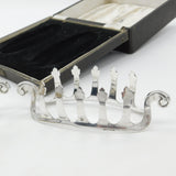 Boxed Pair of Sterling Silver Viking Ship Shaped Toast Racks 1977 Birmingham