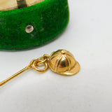 9ct Yellow Gold Riding or Hat & Whip Charm Pendant Vintage c1970