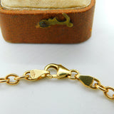 9ct Yellow Gold Cable Link Chain Bracelet Vintage 2005 Birmingham Vintage