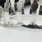 Boxed Pair of Sterling Silver Viking Ship Shaped Toast Racks 1977 Birmingham