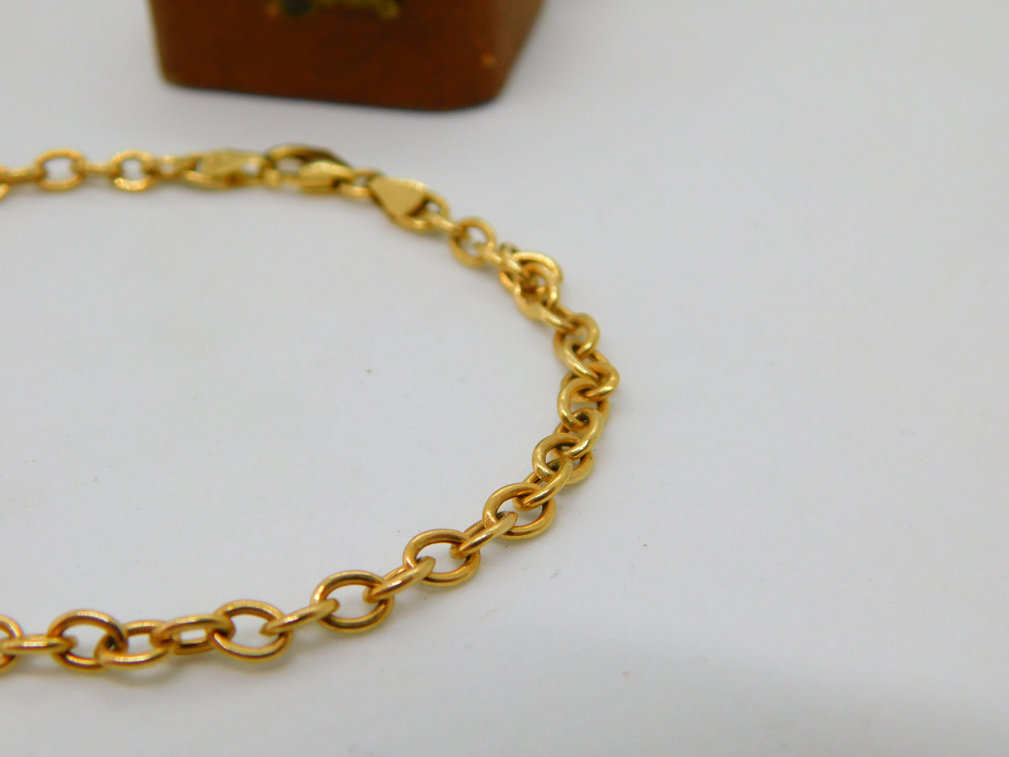 9ct Yellow Gold Cable Link Chain Bracelet Vintage 2005 Birmingham Vintage