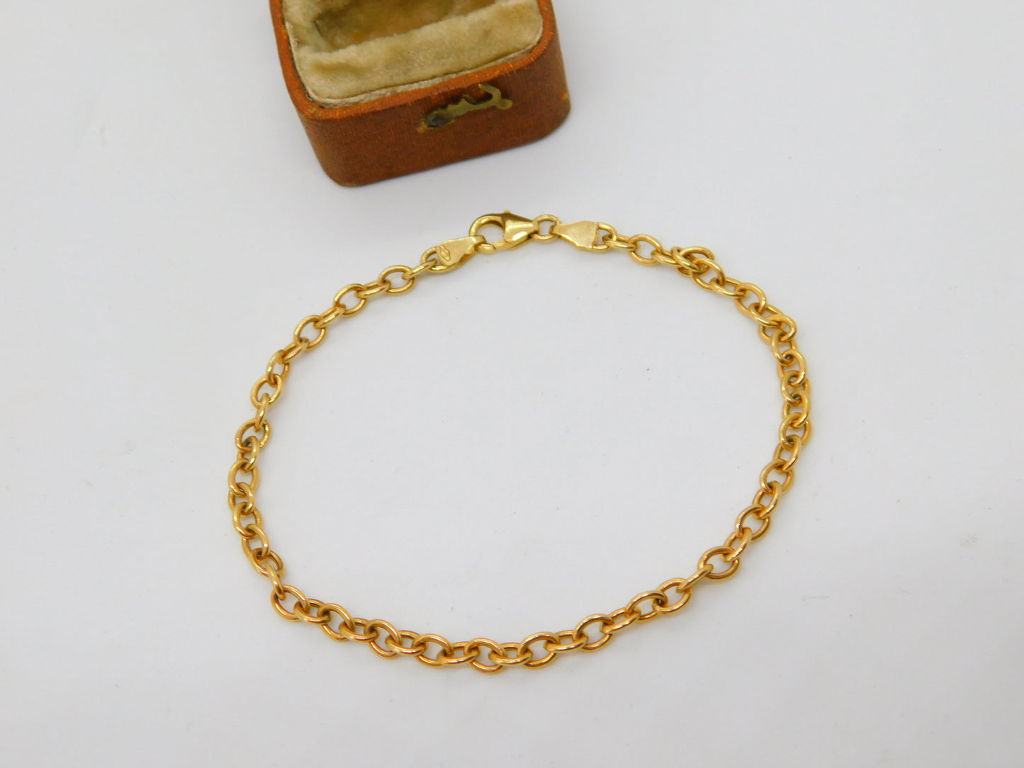 9ct Yellow Gold Cable Link Chain Bracelet Vintage 2005 Birmingham Vintage