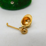9ct Yellow Gold Riding or Hat & Whip Charm Pendant Vintage c1970