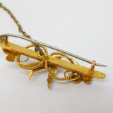 Edwardian 9ct Yellow Gold Seed Pearl Set Swallow Brooch Antique 1908 Chester