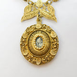 17th Century Spanish Colonial Silver Gilt Cannetille Reliquary Floral Necklace Antique