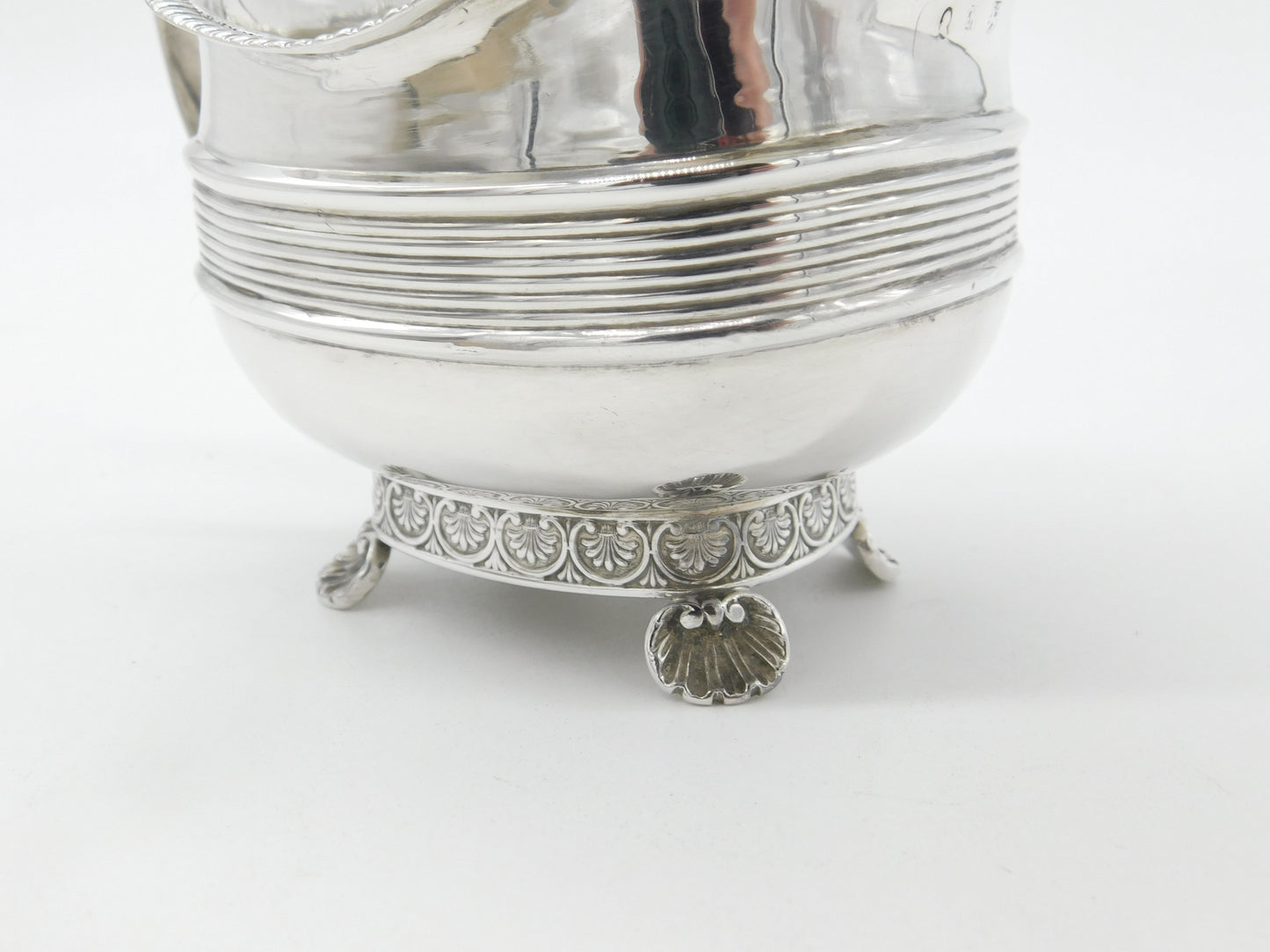 Georgian Sterling Silver Cream Jug Scallop Shell Feet c1780 William Withers