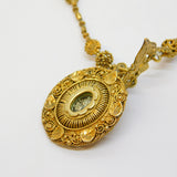 17th Century Spanish Colonial Silver Gilt Cannetille Reliquary Floral Necklace Antique