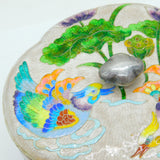 Japanese .999 Pure Silver Guilloche Enamel Floral-Bird Pattern Tea Caddy Antique