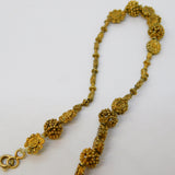 17th Century Spanish Colonial Silver Gilt Cannetille Reliquary Floral Necklace Antique
