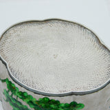 Japanese .999 Pure Silver Guilloche Enamel Floral-Bird Pattern Tea Caddy Antique