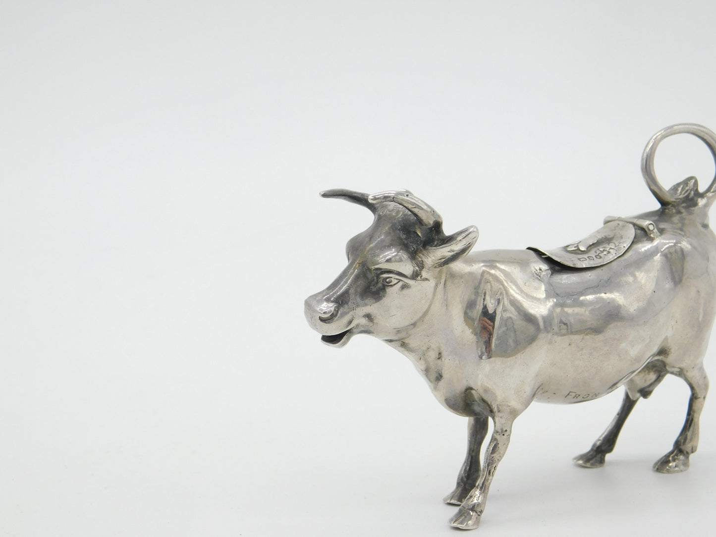 Victorian Sterling Silver Cow Creamer 1899 Chester Import Dutch 18th Century