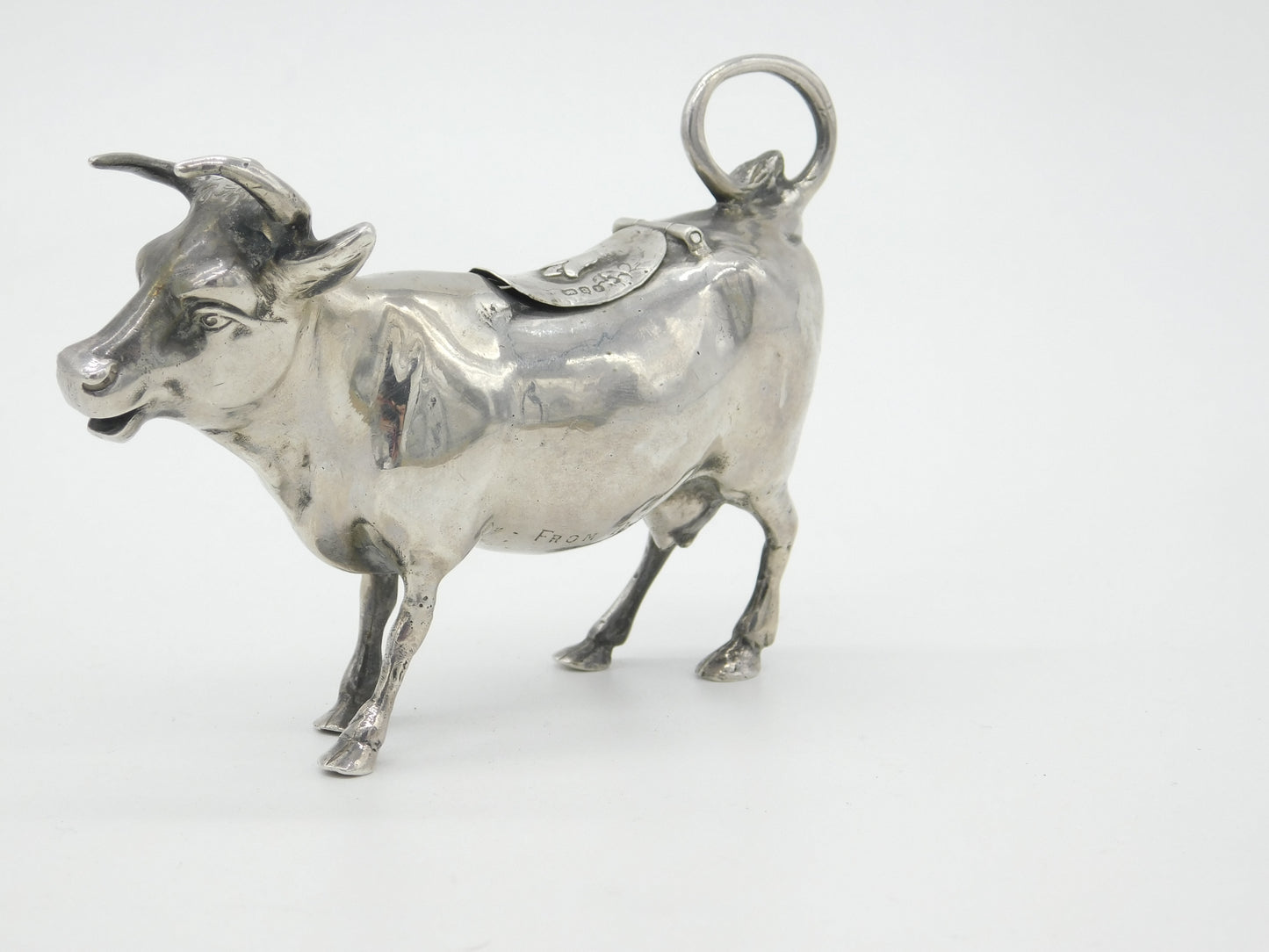 Victorian Sterling Silver Cow Creamer 1899 Chester Import Dutch 18th Century