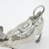Victorian Sterling Silver Cow Creamer 1899 Chester Import Dutch 18th Century