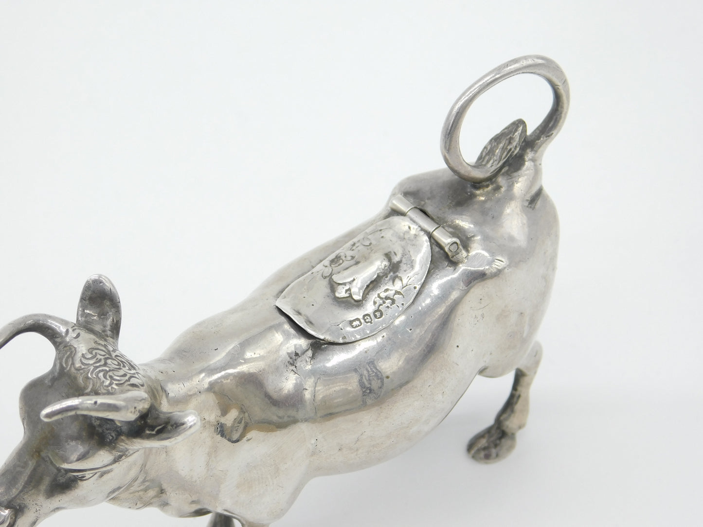 Victorian Sterling Silver Cow Creamer 1899 Chester Import Dutch 18th Century