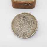 Georgian Sterling Silver Half Crown Coin Brooch 1820 Antique King George IV