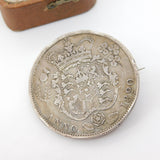Georgian Sterling Silver Half Crown Coin Brooch 1820 Antique King George IV
