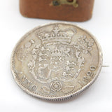 Georgian Sterling Silver Half Crown Coin Brooch 1820 Antique King George IV
