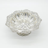 Edwardian Sterling Silver Pierced Large Pedestal Sweet Treat Dish 1904 Antique