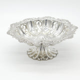 Edwardian Sterling Silver Pierced Large Pedestal Sweet Treat Dish 1904 Antique