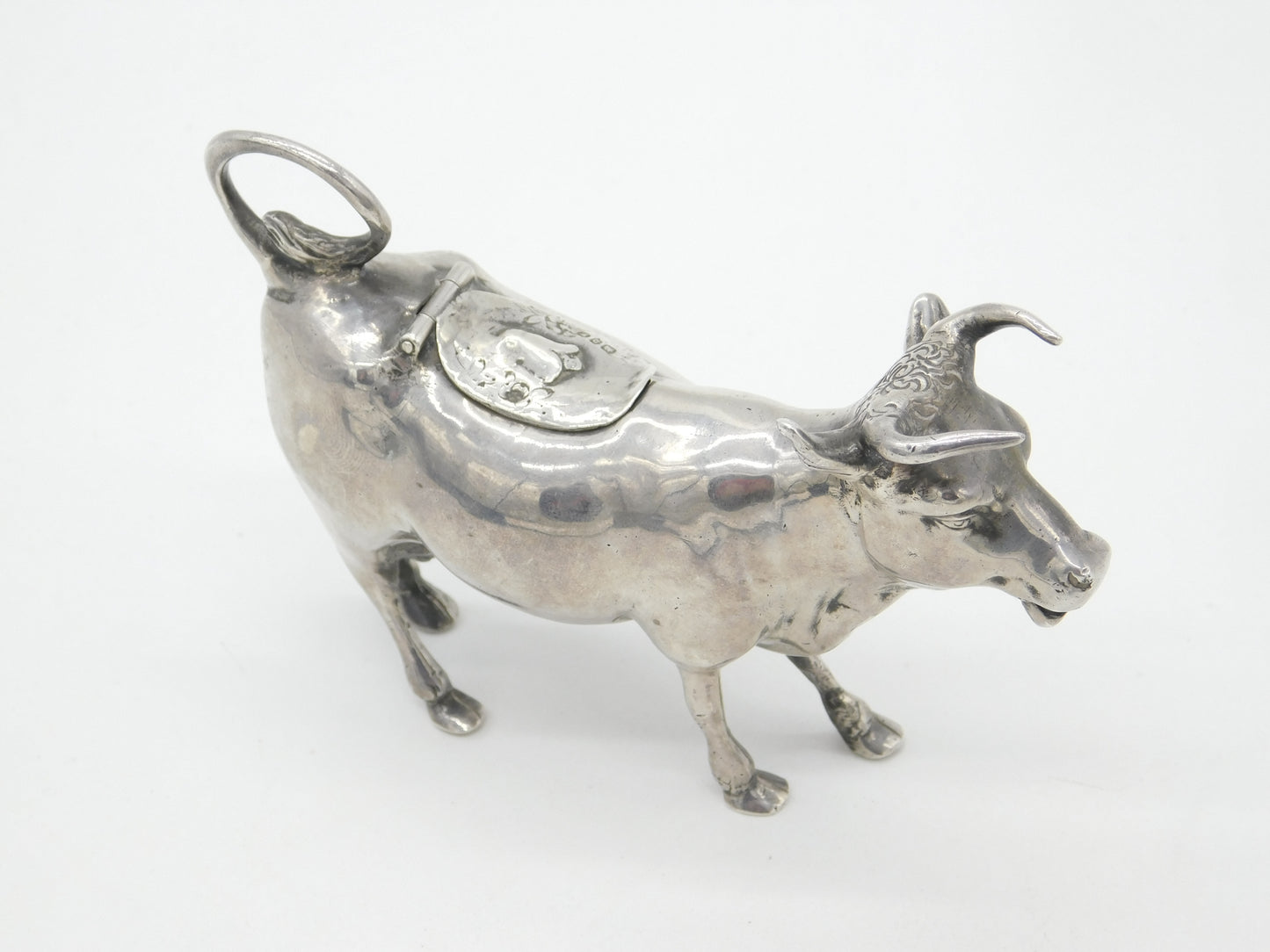 Victorian Sterling Silver Cow Creamer 1899 Chester Import Dutch 18th Century