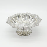 Edwardian Sterling Silver Pierced Large Pedestal Sweet Treat Dish 1904 Antique