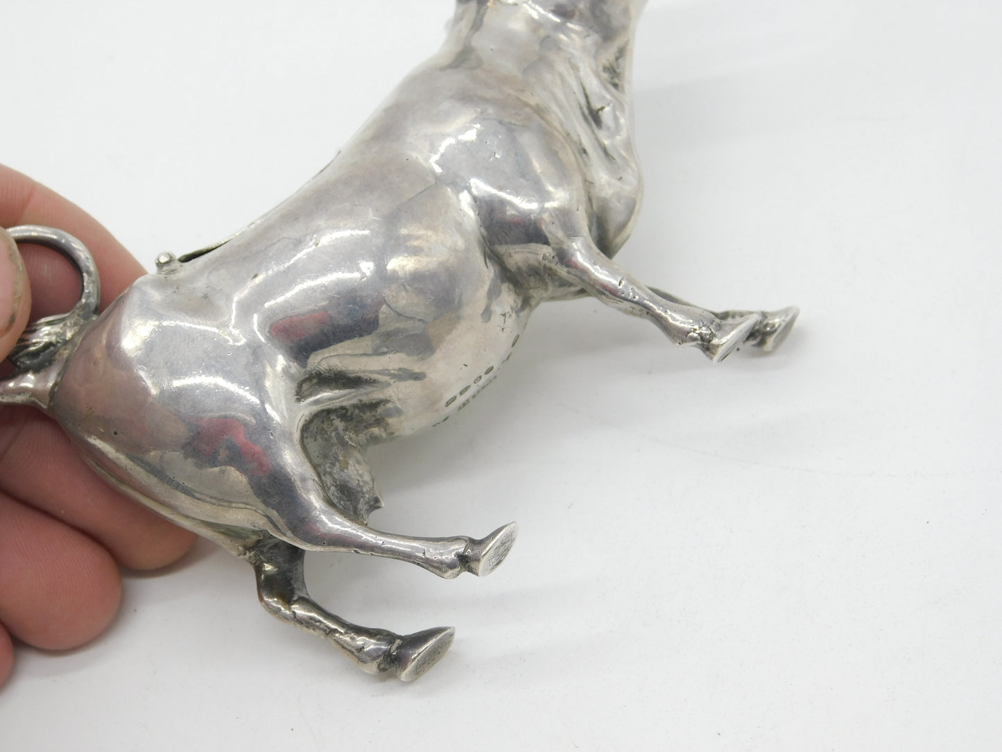 Victorian Sterling Silver Cow Creamer 1899 Chester Import Dutch 18th Century