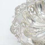 Edwardian Sterling Silver Pierced Large Pedestal Sweet Treat Dish 1904 Antique