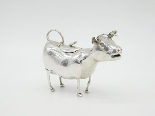 Victorian Sterling Silver Large Cow Creamer Jug Antique 1892 Import London