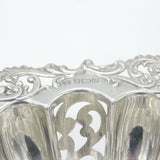Edwardian Sterling Silver Pierced Large Pedestal Sweet Treat Dish 1904 Antique