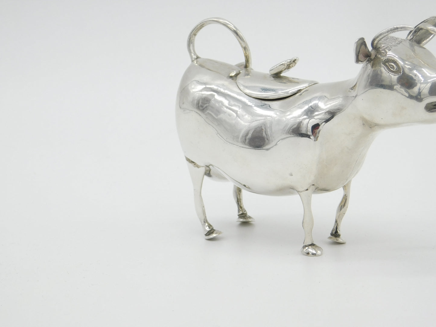 Victorian Sterling Silver Large Cow Creamer Jug Antique 1892 Import London