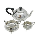 Art Nouveau Sterling Silver Three-Piece Tea Service Antique 1926 London
