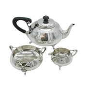 Art Nouveau Sterling Silver Three-Piece Tea Service Antique 1926 London
