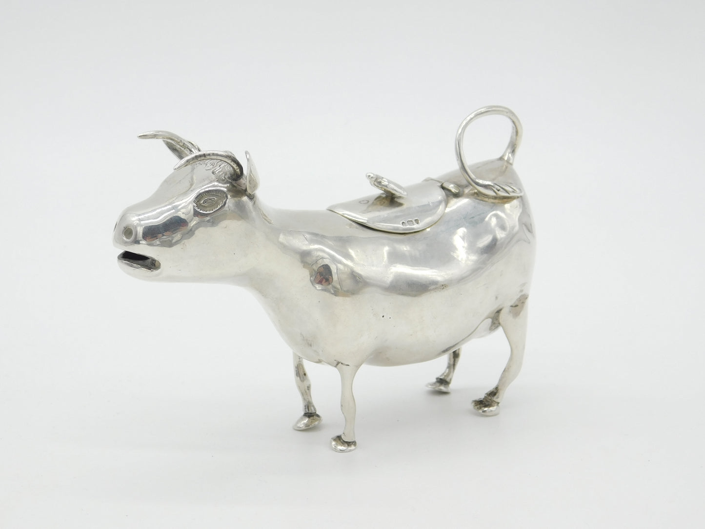 Victorian Sterling Silver Large Cow Creamer Jug Antique 1892 Import London