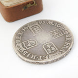 King William III Septimo. Silver Crown Coin 1695 Fair Condition Antique