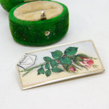 Victorian Sterling Silver Colourful Enamel Mizpah Sweetheart Brooch Antique 1883