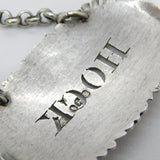George III Sterling Silver 'Hock' Decanter Label Floral Antique 1820 London