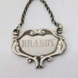Edwardian Sterling Silver Nouveau Brandy Decanter Label 1904 Chester Antique