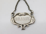Edwardian Sterling Silver Nouveau Brandy Decanter Label 1904 Chester Antique