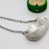 George III Sterling Silver 'Hock' Decanter Label Floral Antique 1820 London