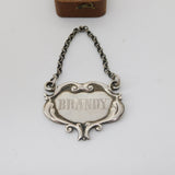 Edwardian Sterling Silver Nouveau Brandy Decanter Label 1904 Chester Antique