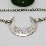 George III Sterling Silver Bright Cut Crescent 'Brandy' Decanter Label c1770