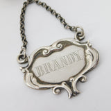 Edwardian Sterling Silver Nouveau Brandy Decanter Label 1904 Chester Antique