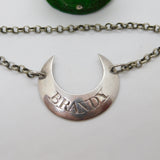 George III Sterling Silver Bright Cut Crescent 'Brandy' Decanter Label c1770